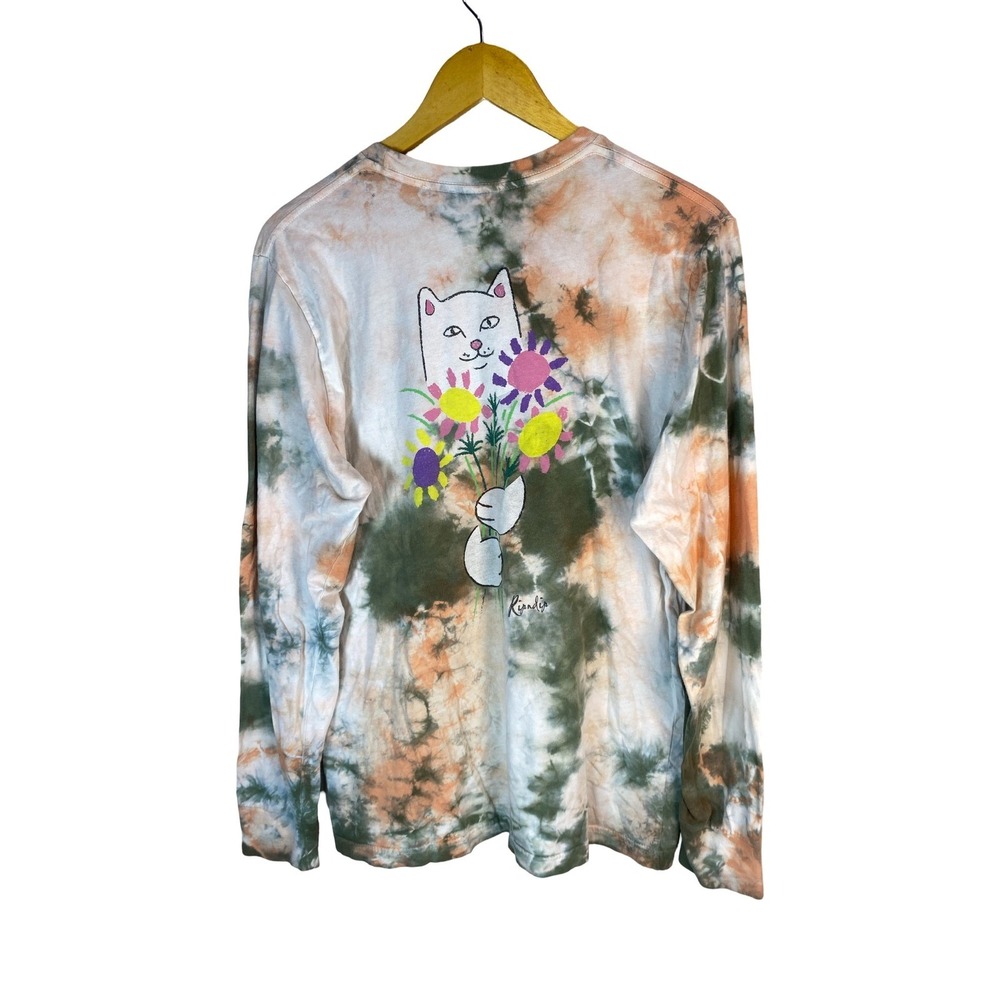 RIPNDIP Lord Nermal Pocket Tie Dye Long Sleeve Shirt  Medium Cat Skate Street